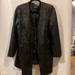 Women's Black Ultra Suede Duster with Stud Accent